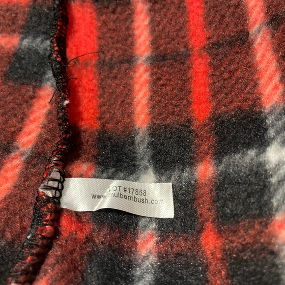 Girl’s Red and Black Tartan Pea Coat - Picture 5 of 6